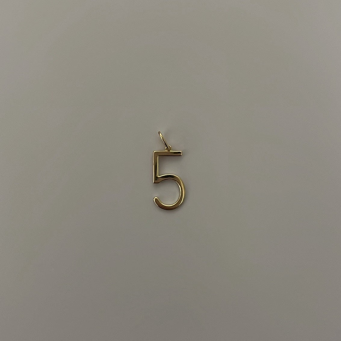 14k Solid Gold Number Charms (Classic Polished Finish, 0–9)
