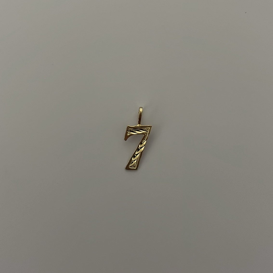 14K Yellow Gold Number Charms- Diamond Cut Details