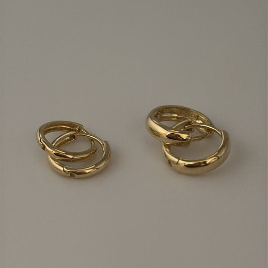 14K Solid Gold Huggie Earrings – Everyday Essential