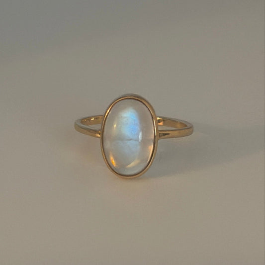 14k rainbow Moonstone ring