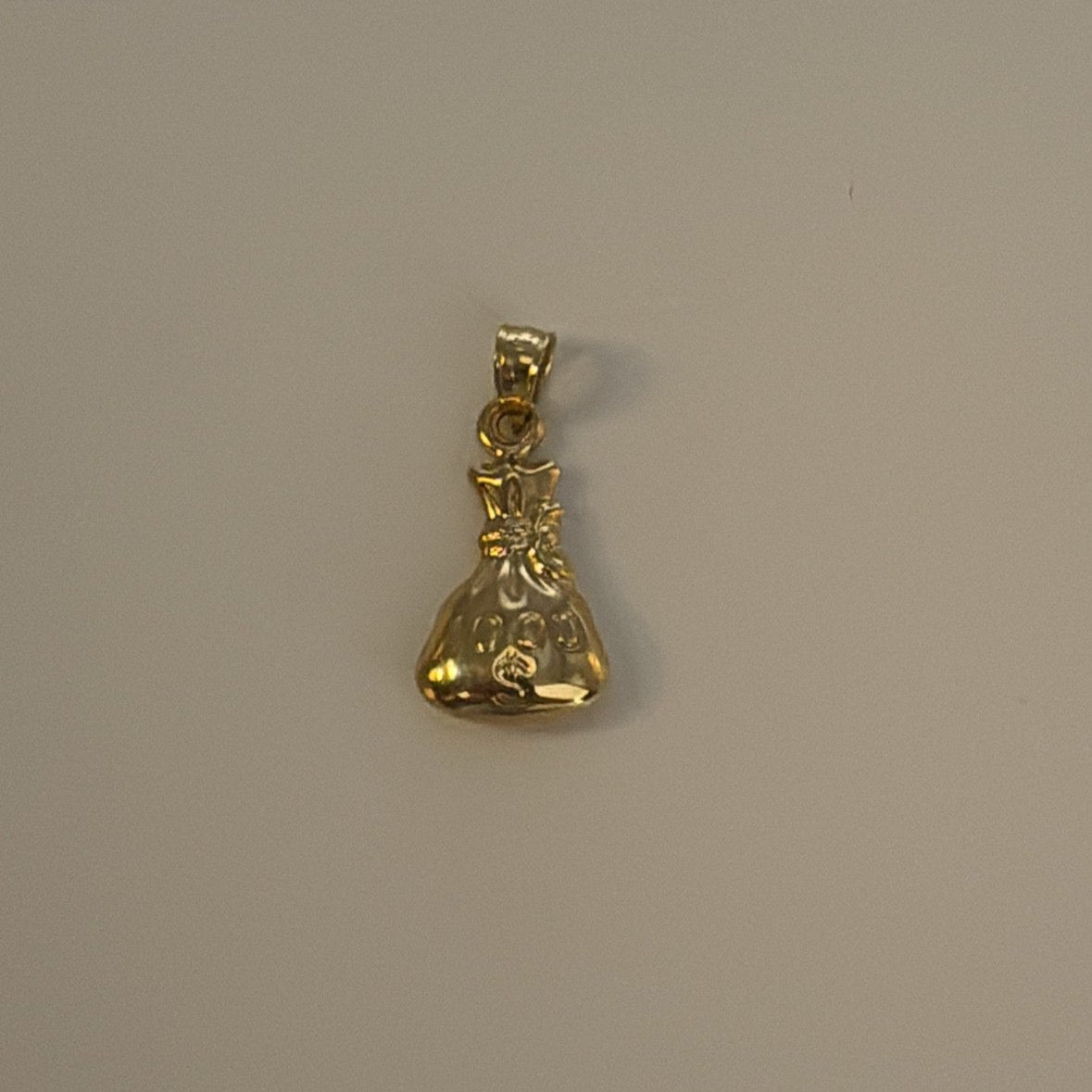14K solid gold money bag charm