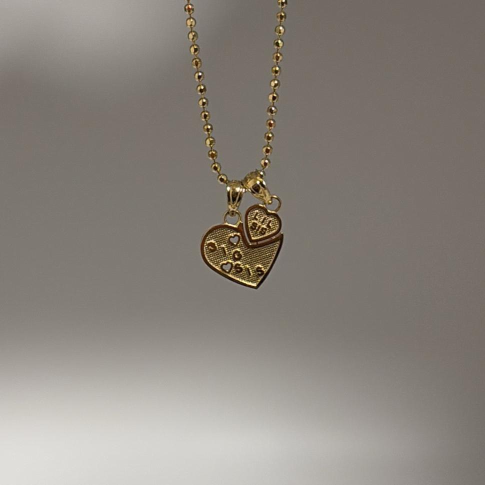 10k solid gold big sis, lil sis break-apart charm