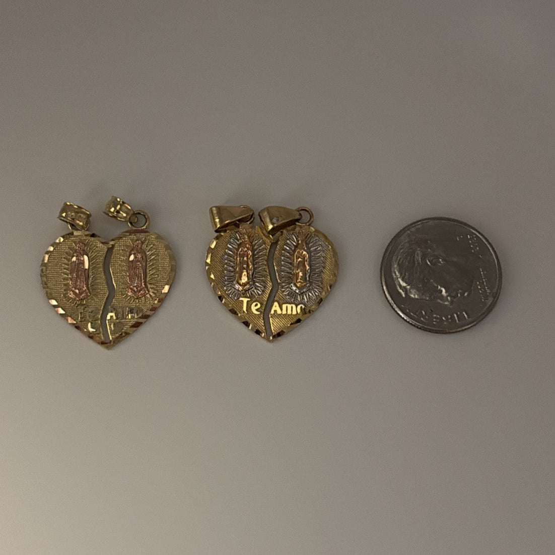 14k Virgencita -Te amo break-apart charm