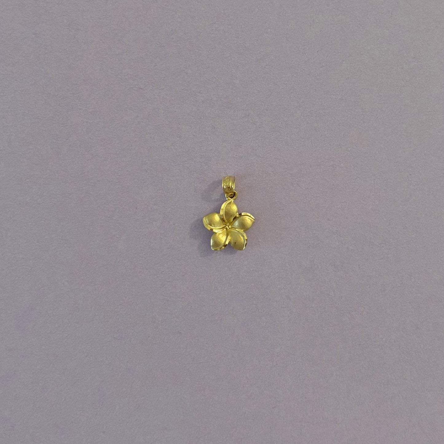 14K Gold Plumeria Flower Charm