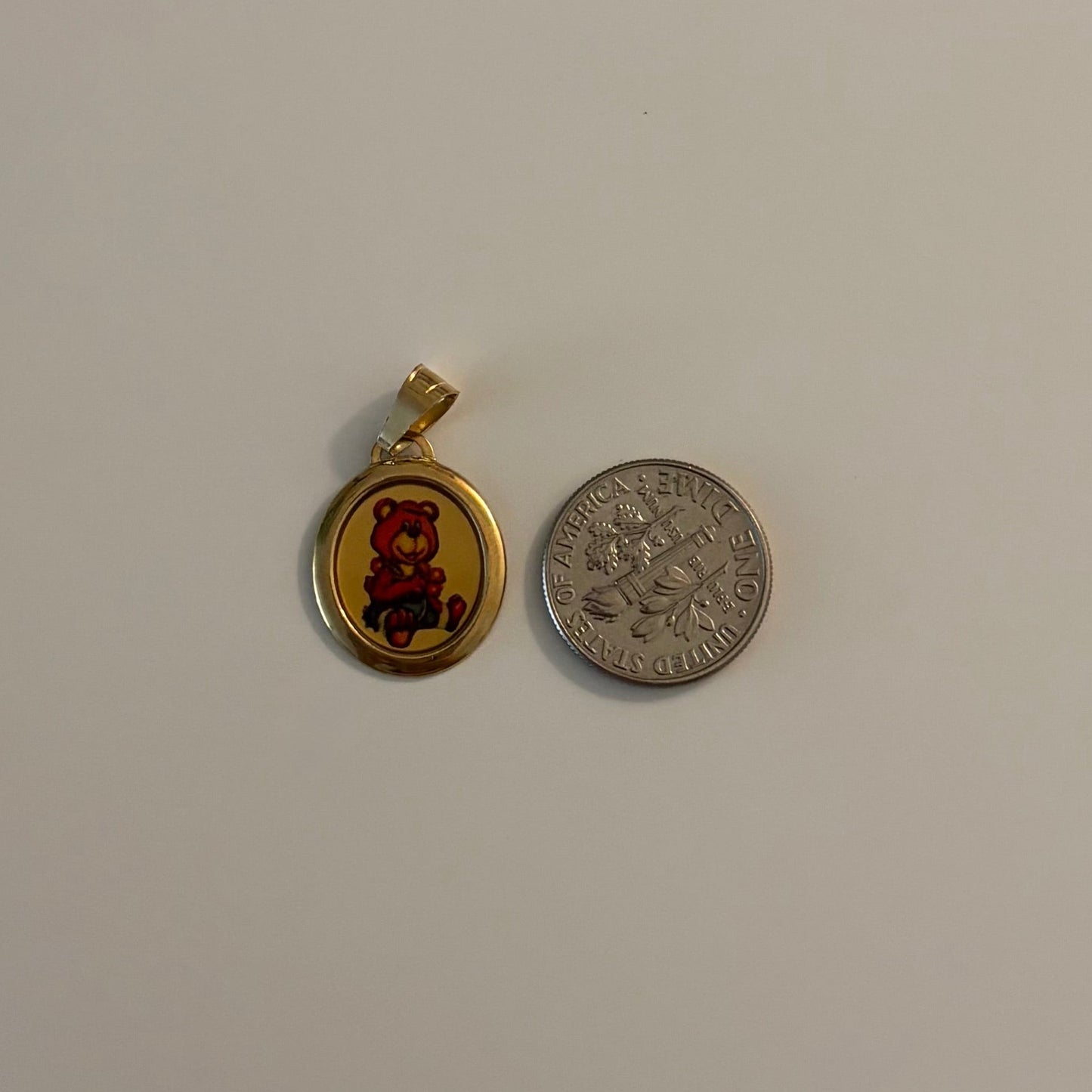 Vintage Italian Teddy Bear Pendant in 14K Gold