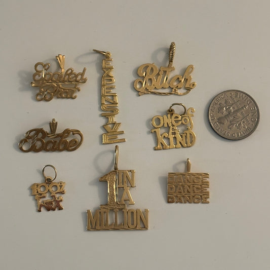 Random Mix of Talking Charms – 14K Yellow Gold (Vintage & Modern Mix)