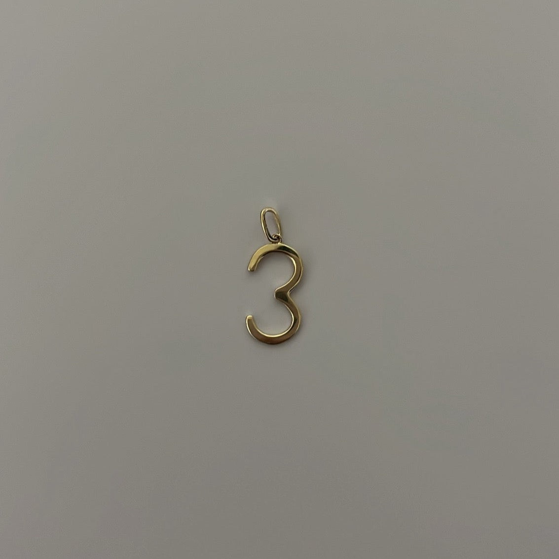 14k Solid Gold Number Charms (Classic Polished Finish, 0–9)