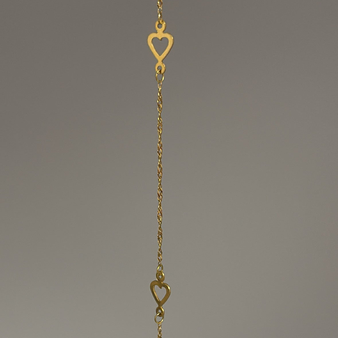 14k dainty Singapore heart station bracelet