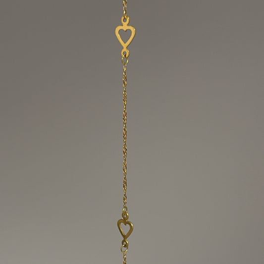 14k dainty Singapore heart station bracelet