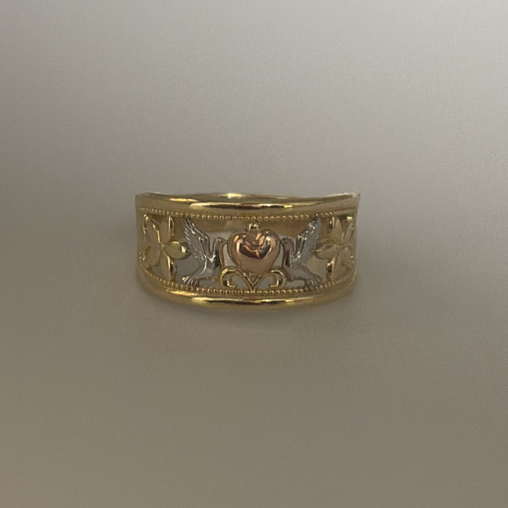 heart and dove ring