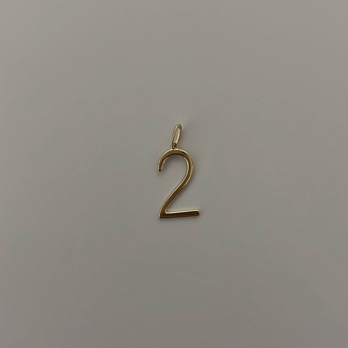 14k Solid Gold Number Charms (Classic Polished Finish, 0–9)