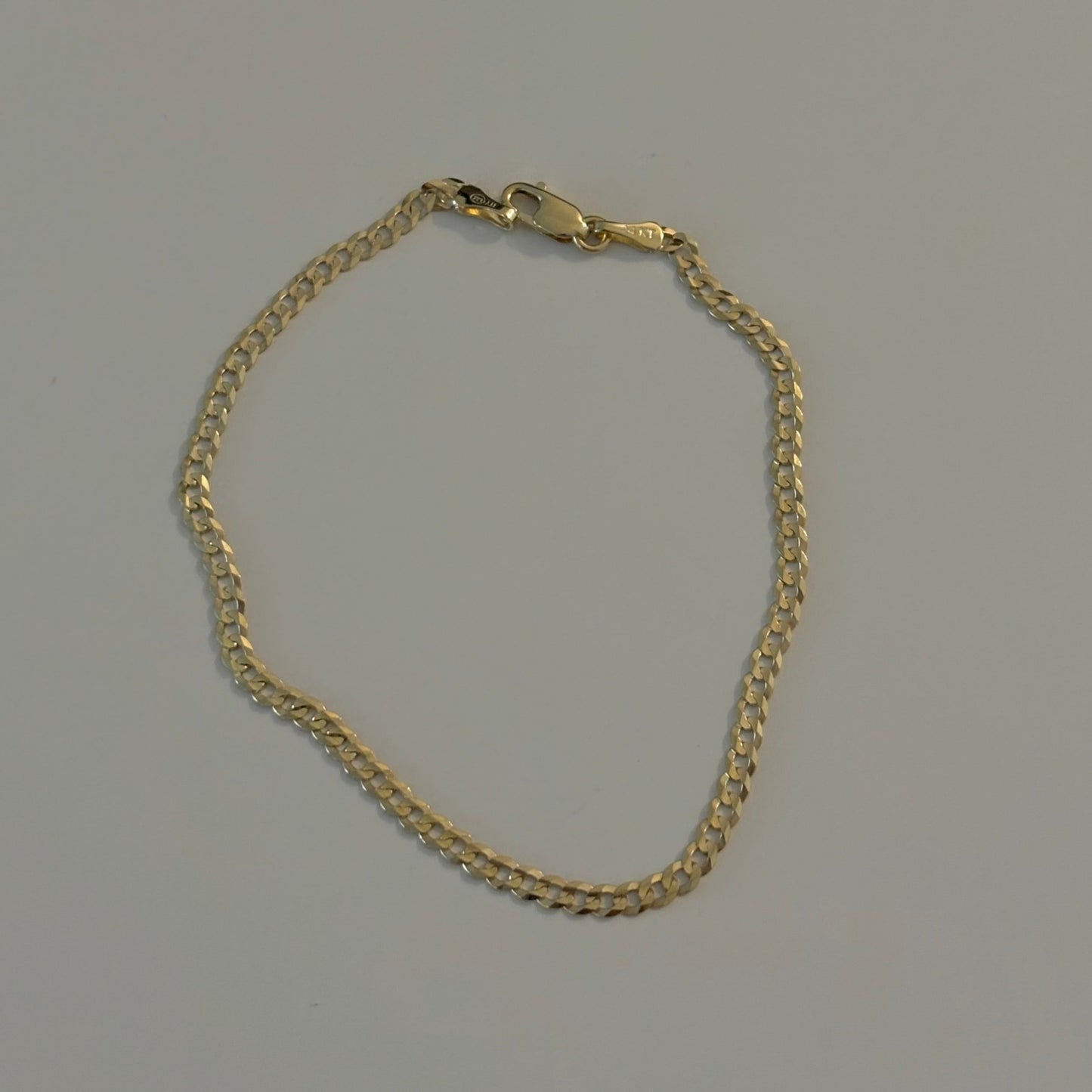 14K Concave Curb Cuban Bracelet