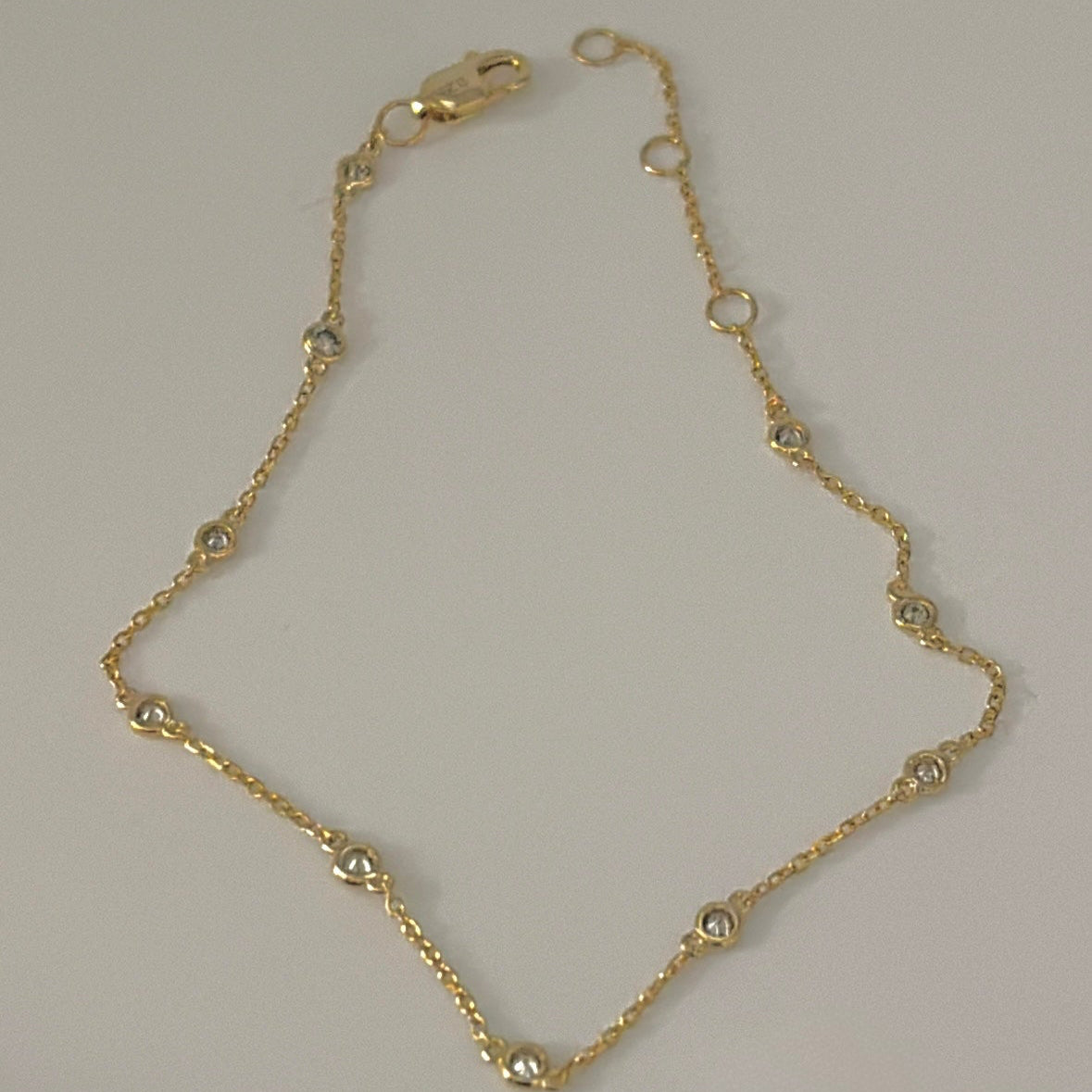 14k gold diamond by the yard bracelet