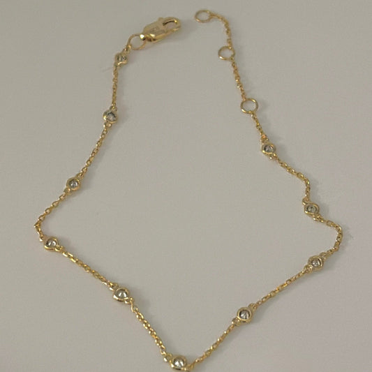 14k gold diamond by the yard bracelet