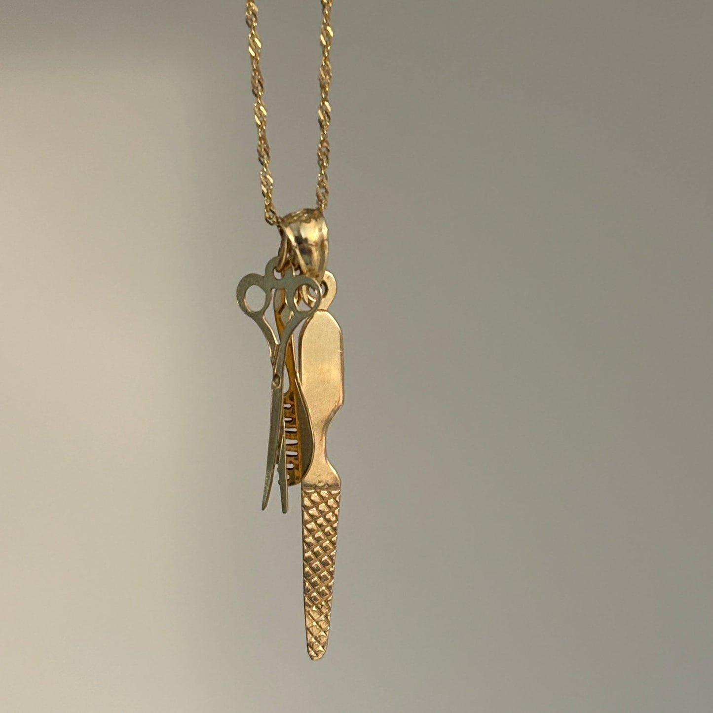 14K Yellow Gold Nail Filer Charm