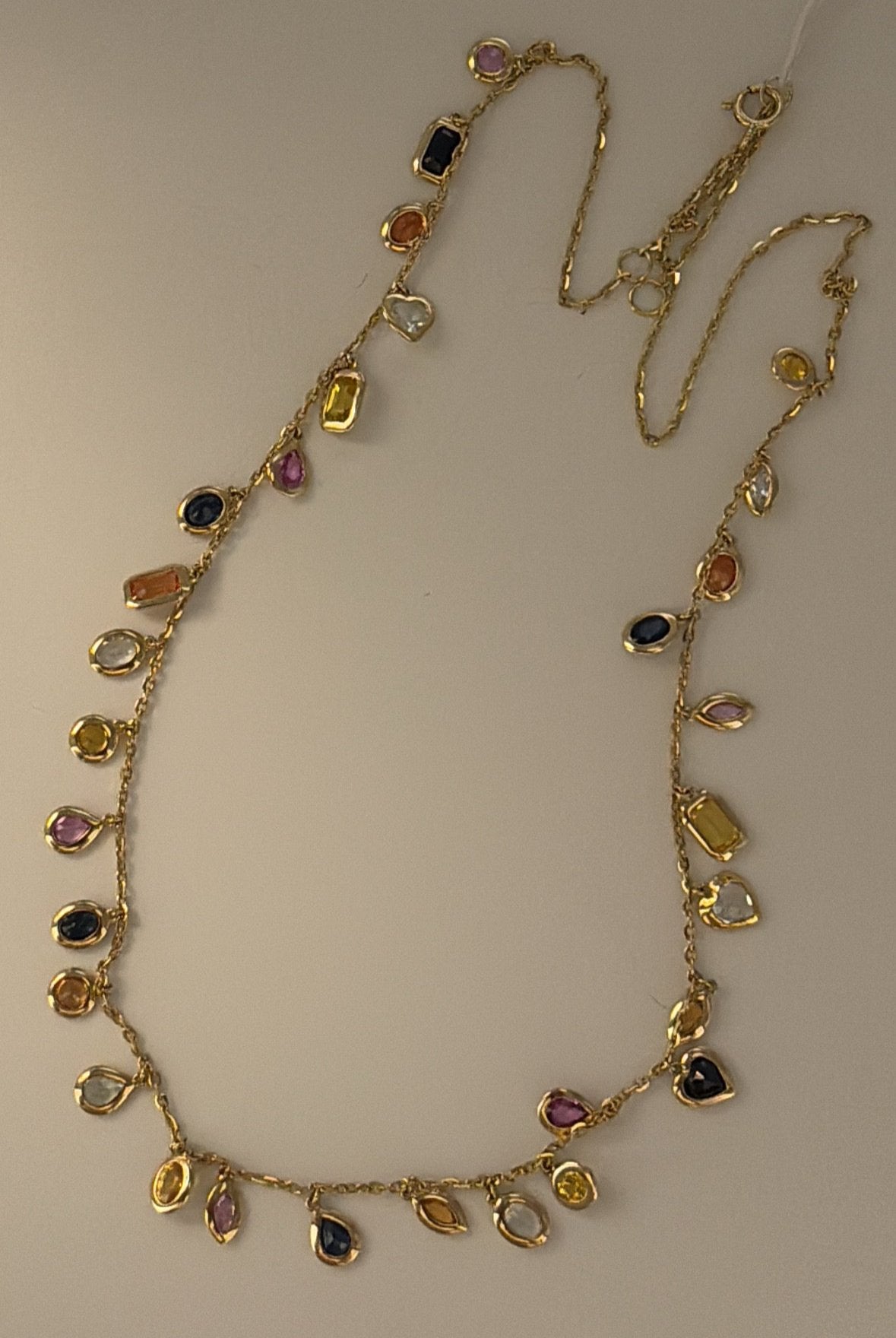 14k multi color Sapphire necklace