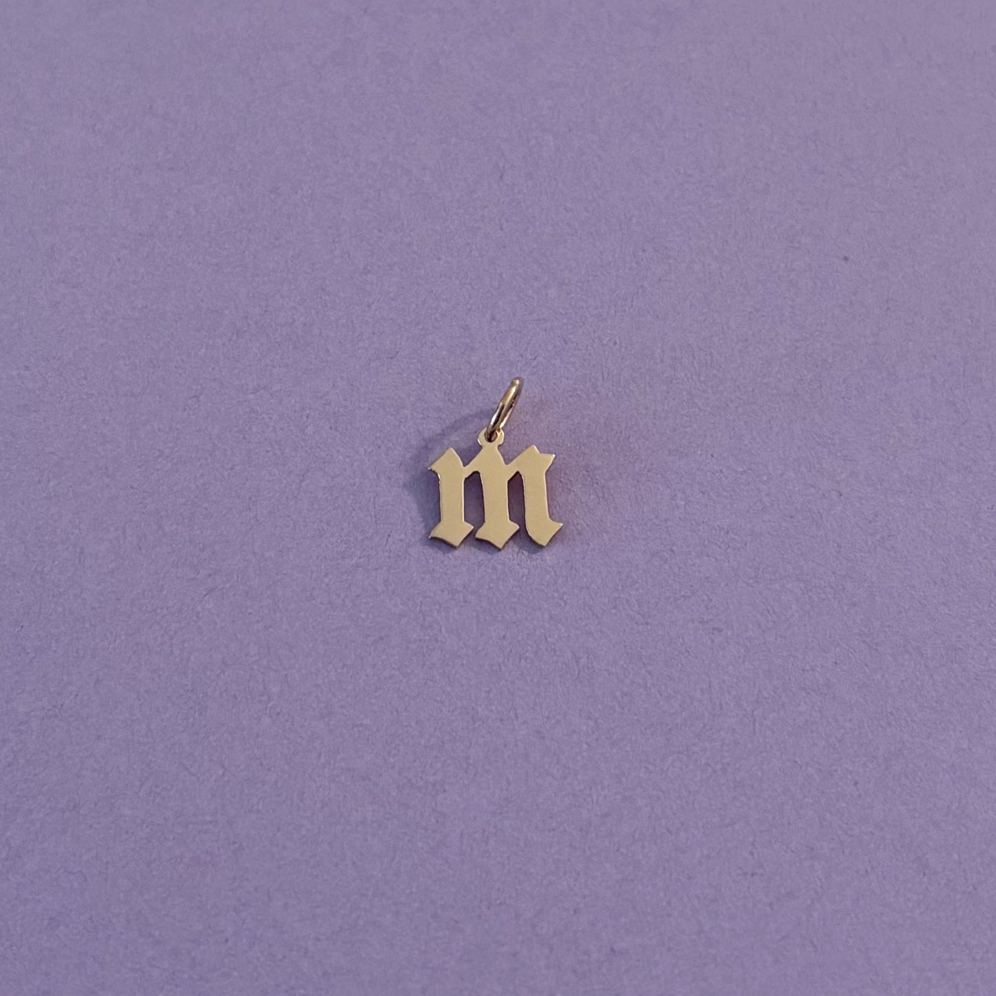 Custom 14K Mini Initial or Number Charm -Old English or Cursive Font