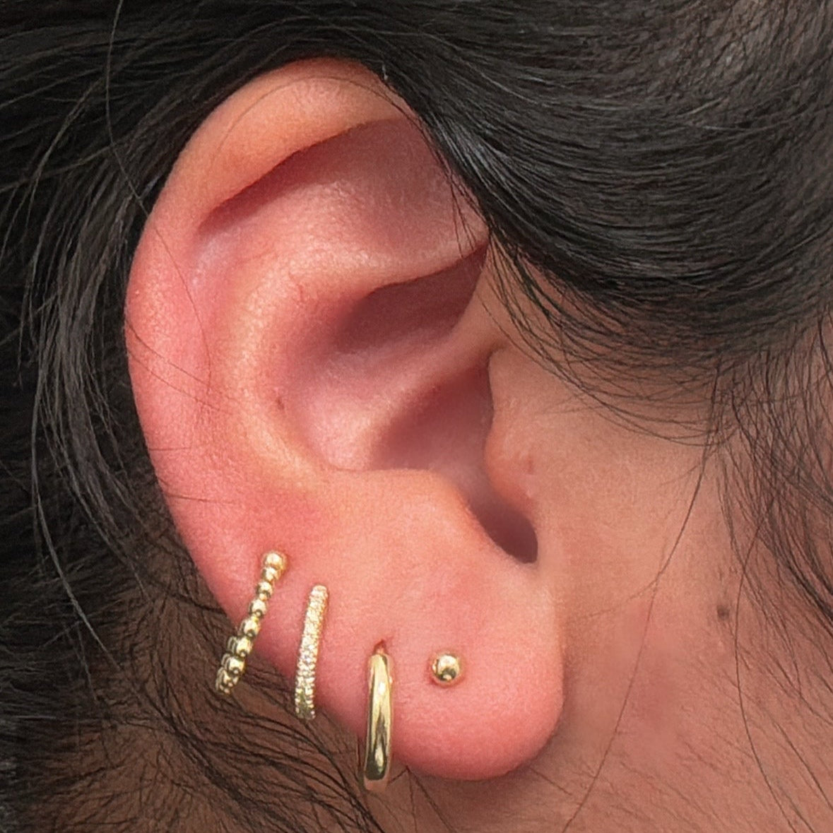 14k bead ear cuff  (single)