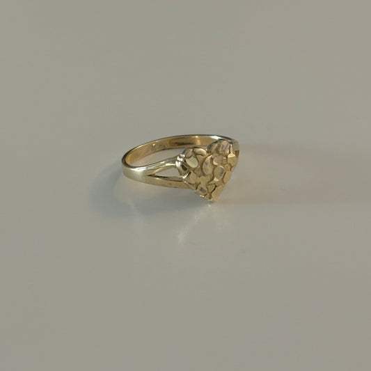 14K Yellow Gold Nugget Ring – Size 3.75