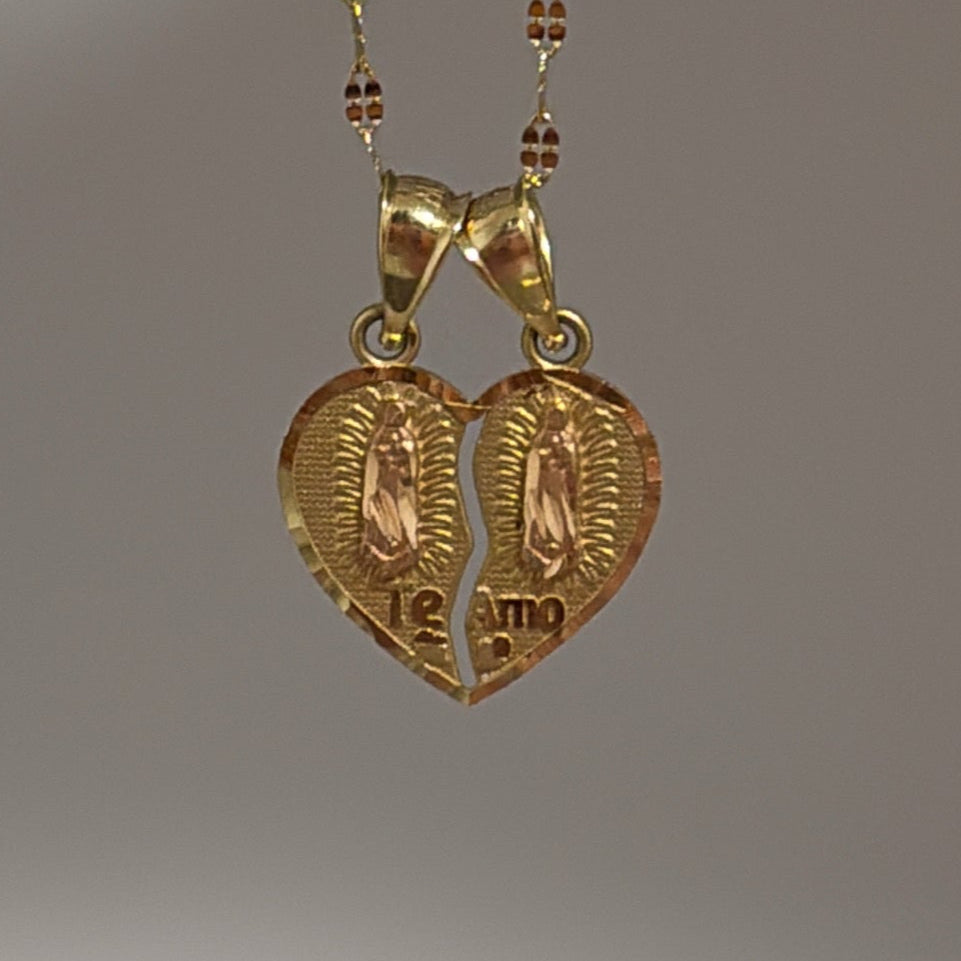14k Virgencita -Te amo break-apart charm