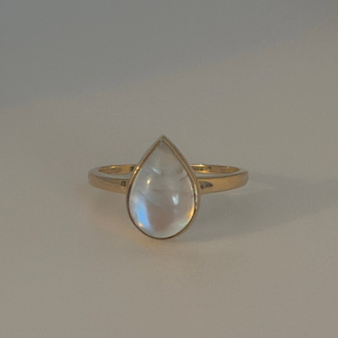 14k rainbow Moonstone ring
