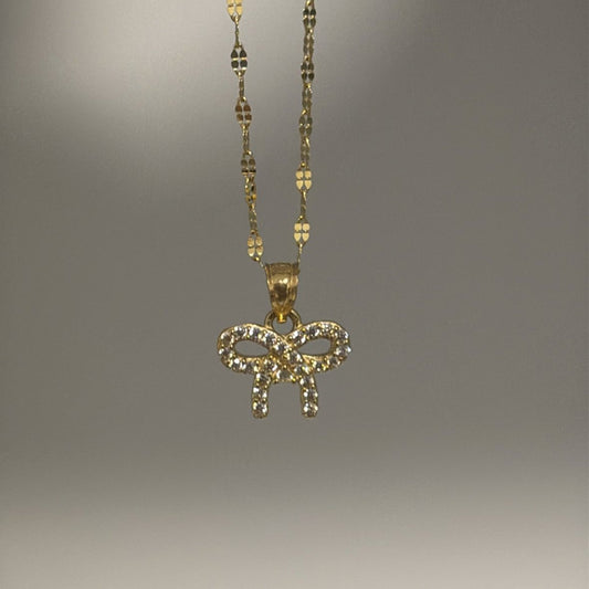 solid gold bow charm