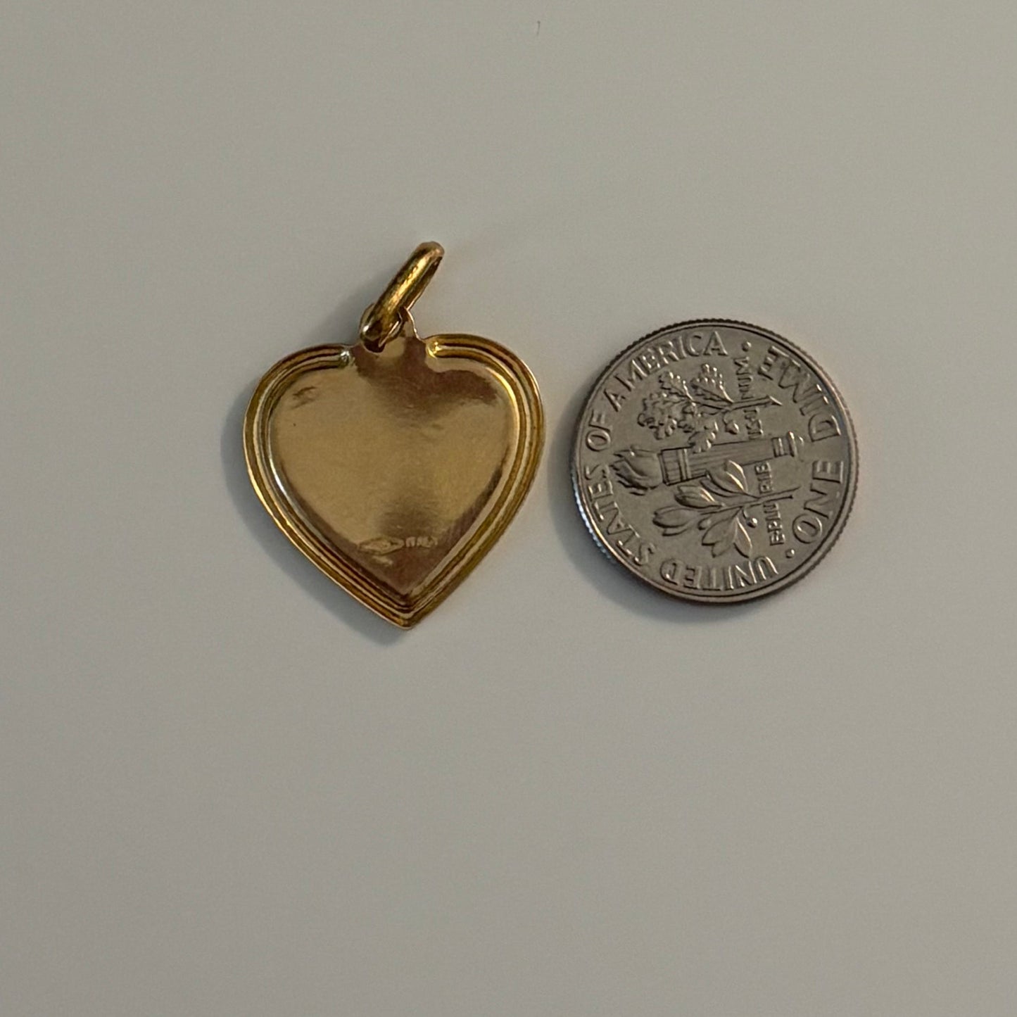 Vintage Italian Rose Heart Pendant in 14K Gold