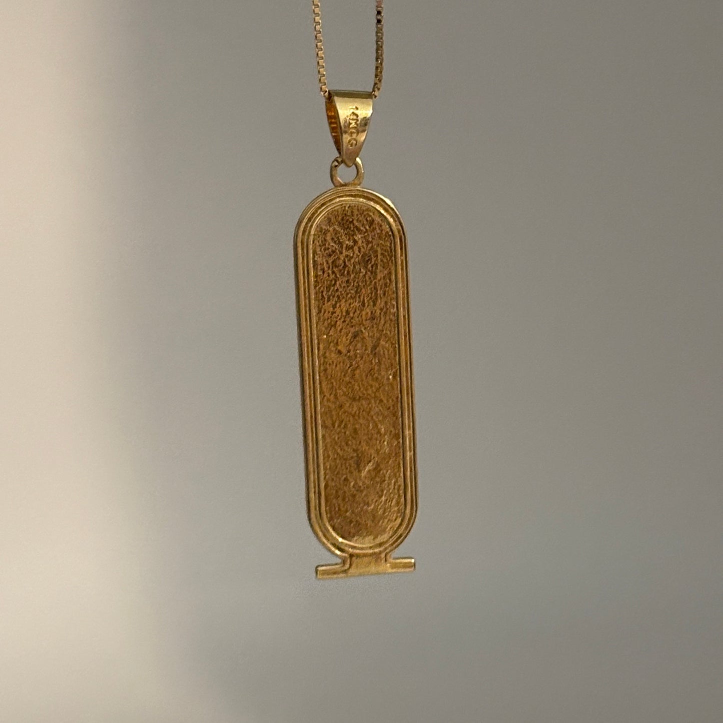 14K Gold Egyptian Cartouche Charm