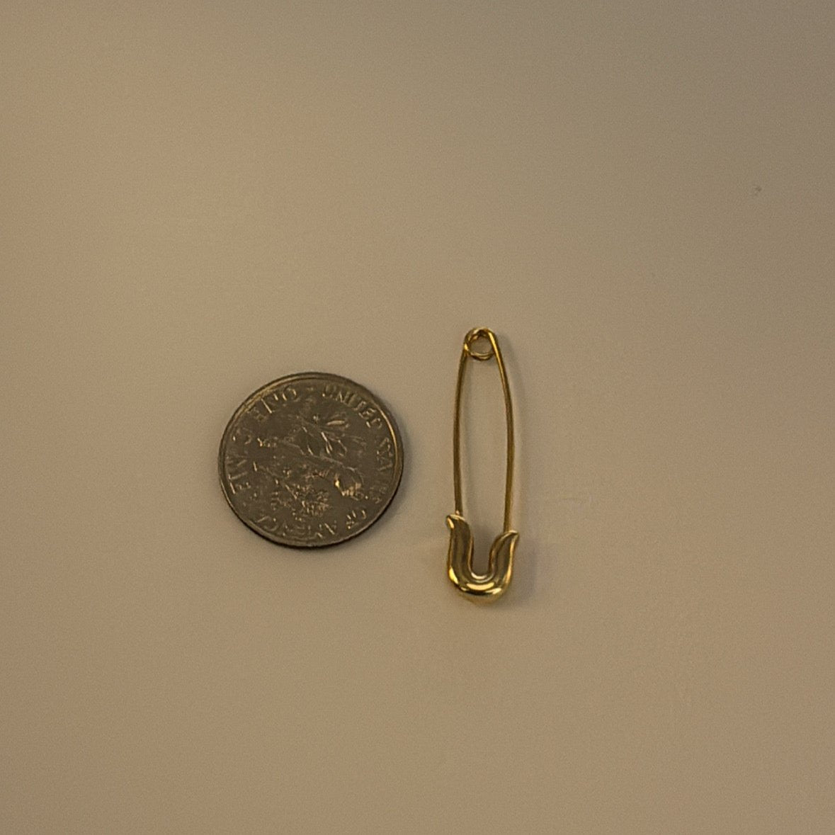 14k solid safety pin