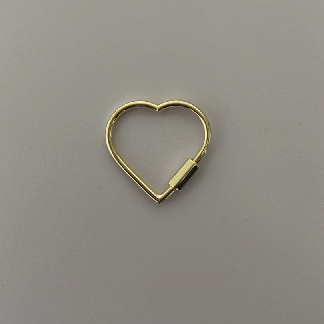 14K Yellow Gold Heart Lock Connector