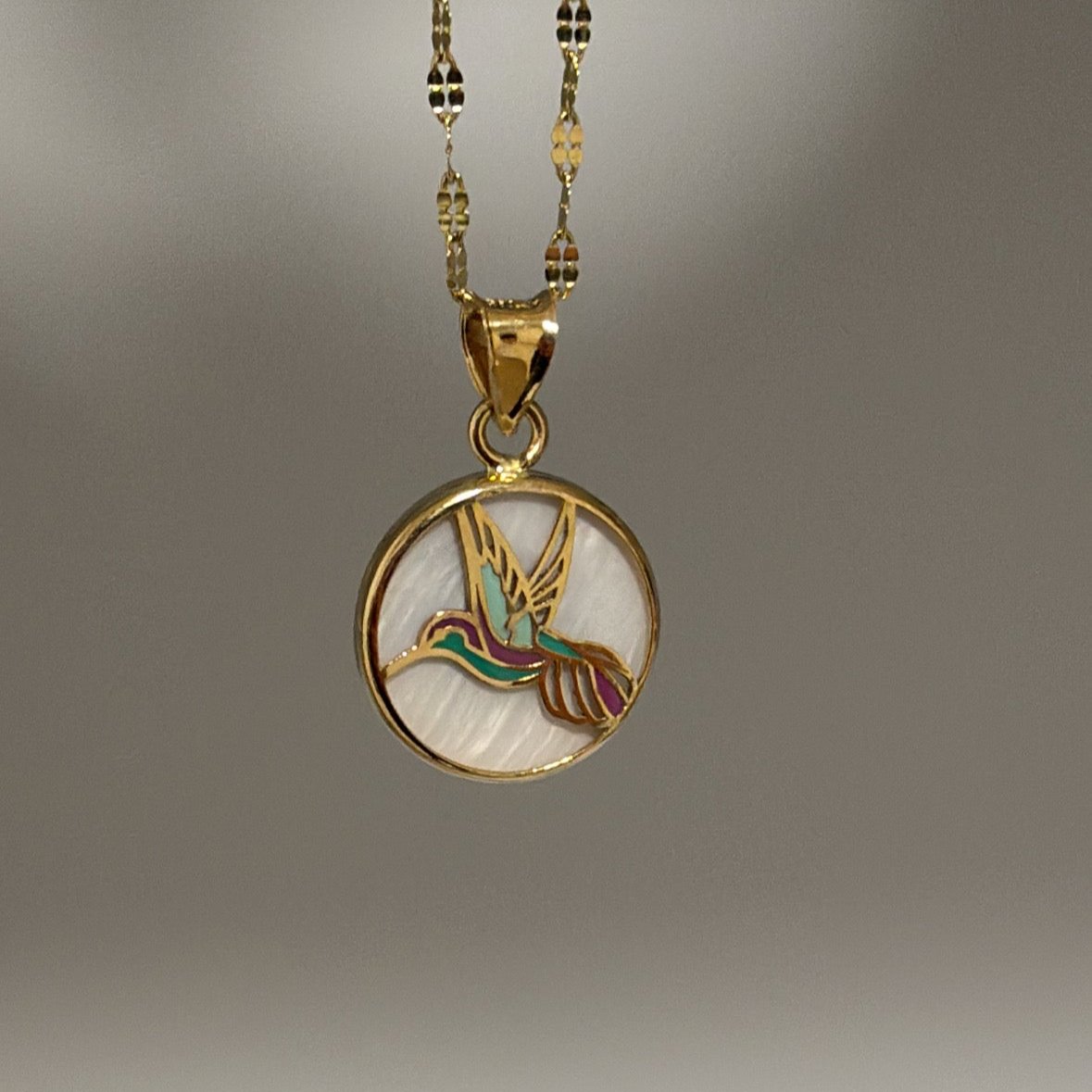 round hummingbird necklace