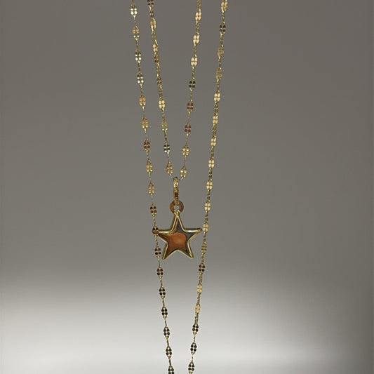 14k dainty twisted mirror chain