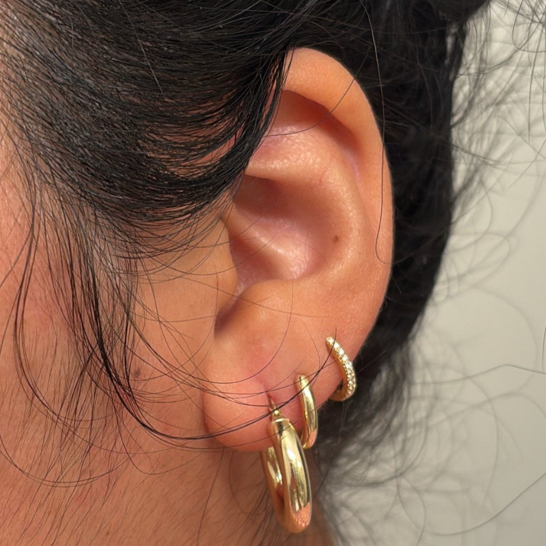 14k solid gold hoops earrings