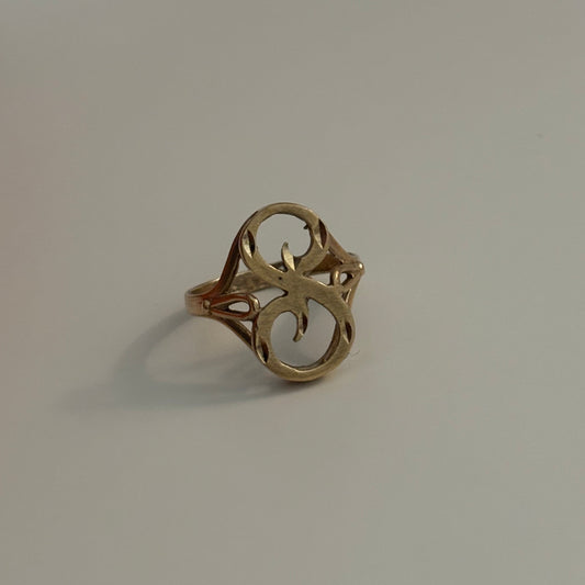 Vintage 14K Gold “S” Initial Ring