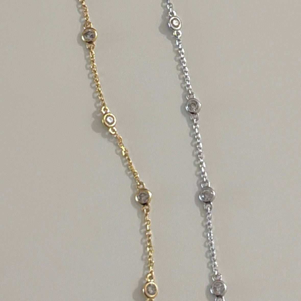 14k gold diamond by the yard bracelet