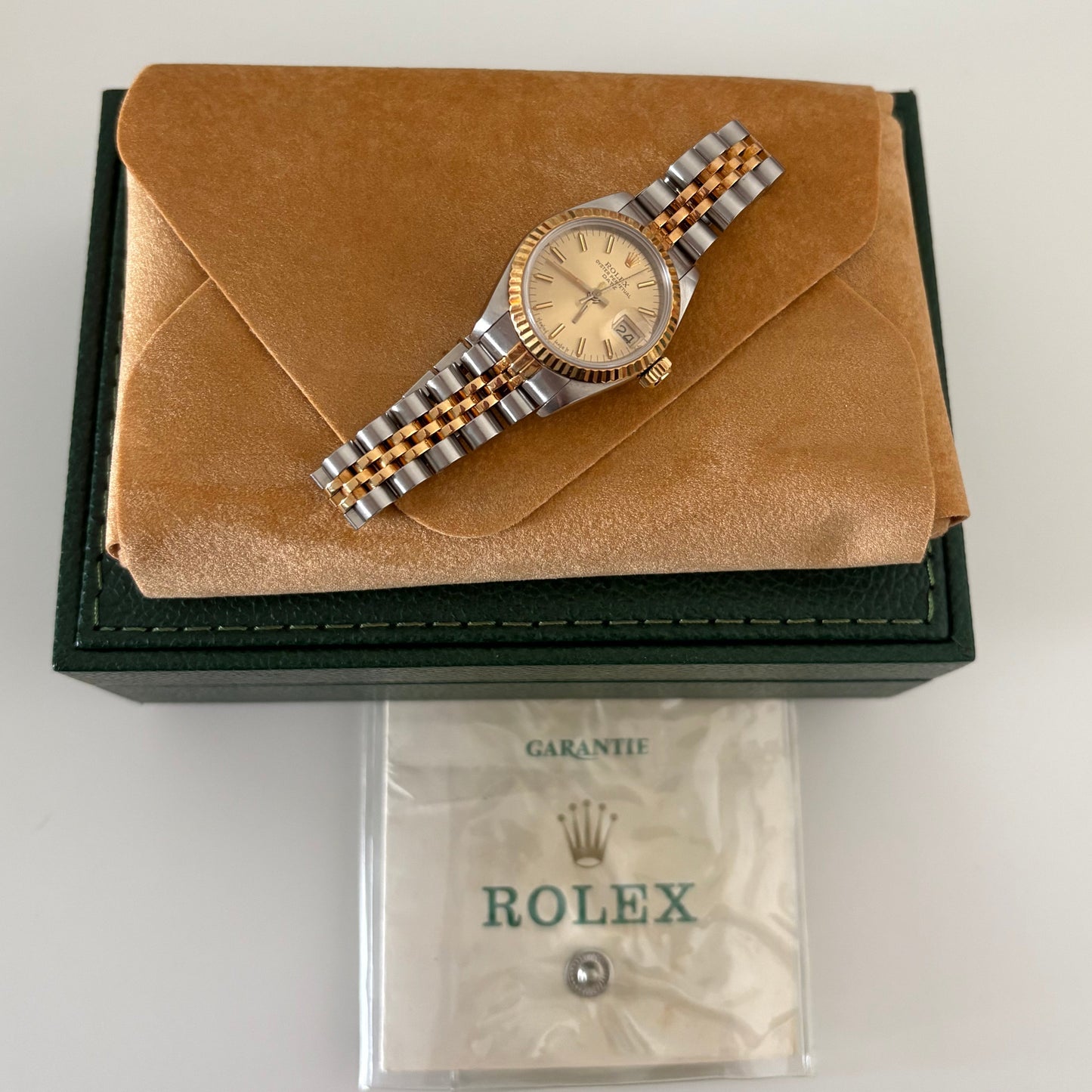 1985 Rolex Lady-Datejust Ref. 69173 – Two-Tone 18K Gold & Stainless Steel Automatic Watch with Original Box & Papers