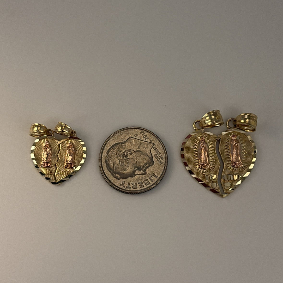 14k Virgencita -Te amo break-apart charm