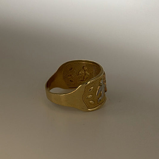 14k cherubs ring
