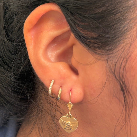 Vintage 14K Gold Cherub Heart Drop Earrings – Michael Anthony