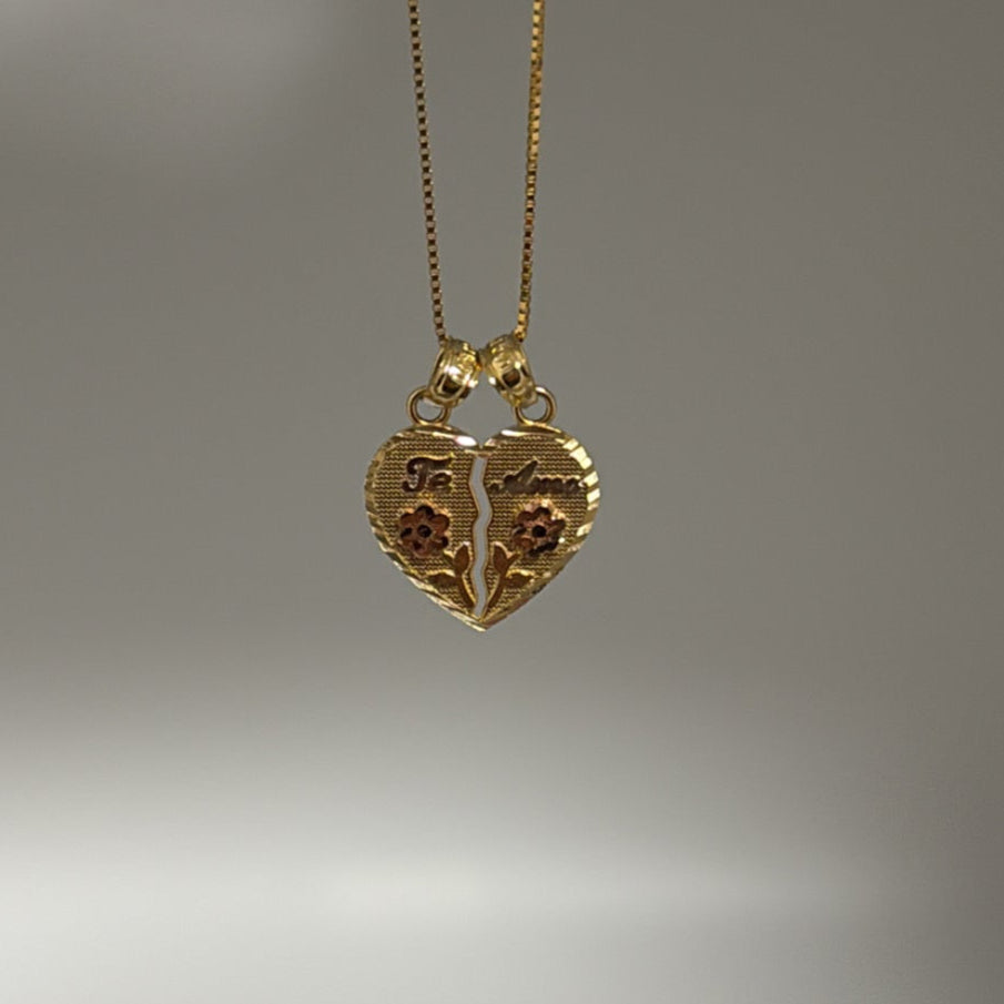 14k solid gold Te amo break-apart charm