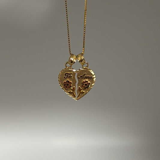 14k solid gold Te amo break-apart charm