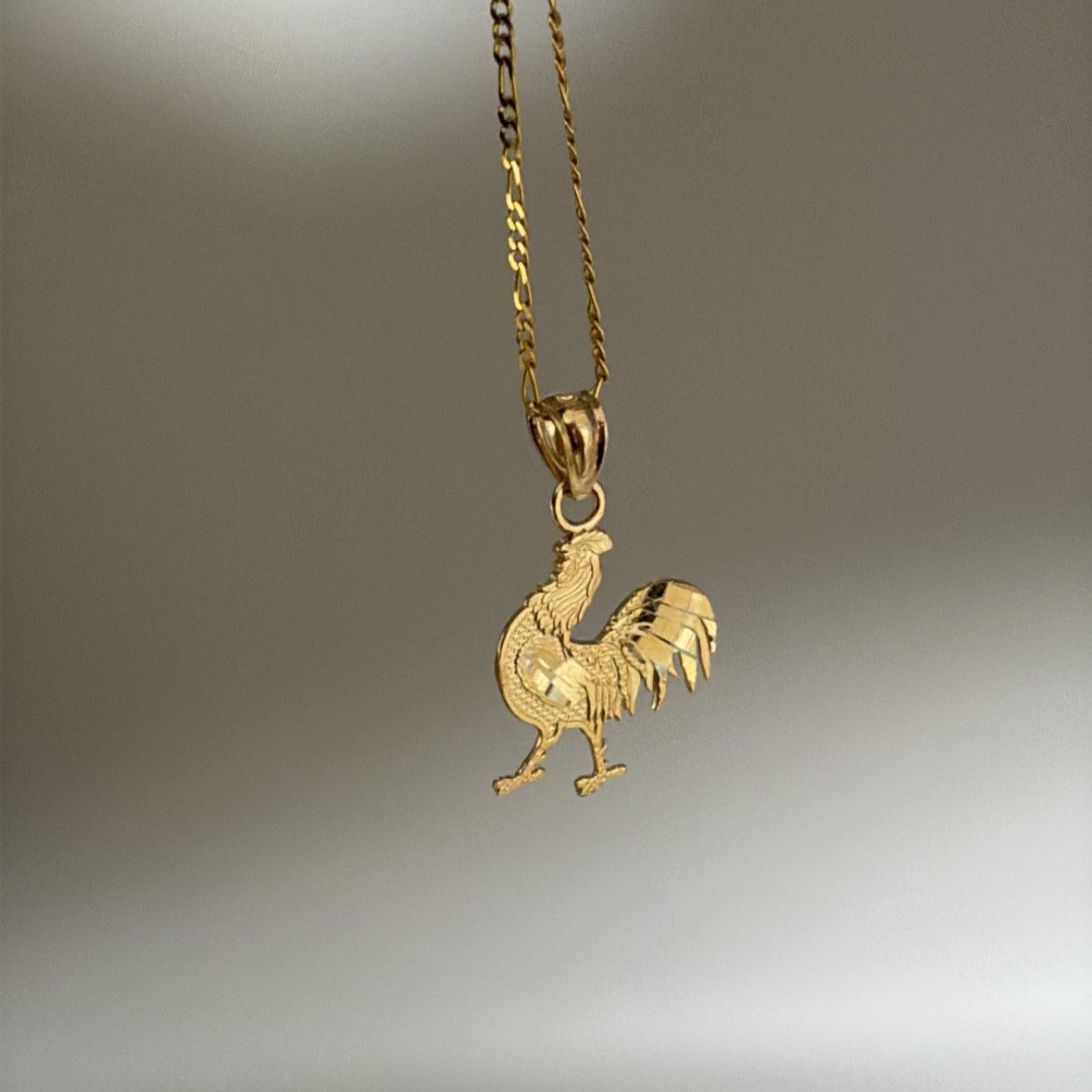 14k Solid Gold Gallito Charm -Rooster