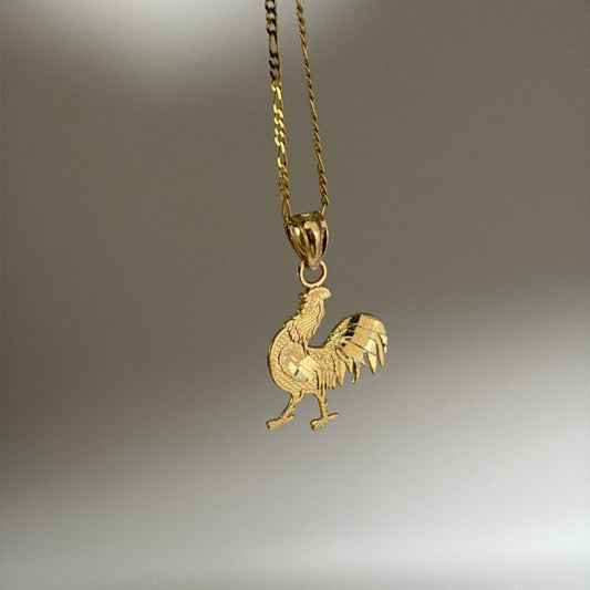 14k Solid Gold Gallito Charm -Rooster