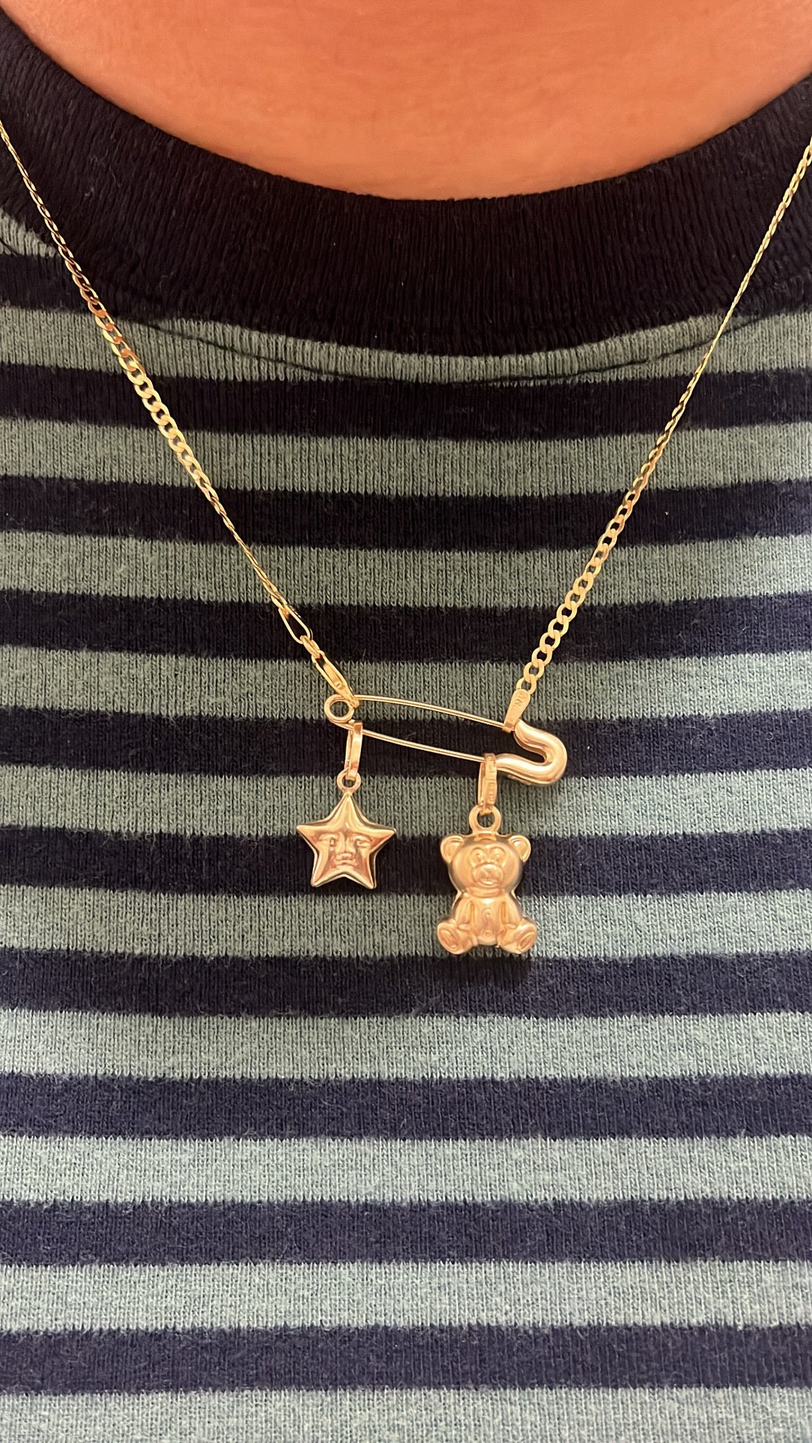 puffy star face charm with puffy teddy bear