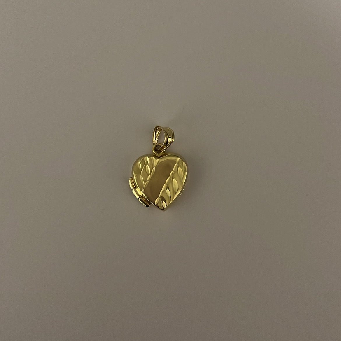 14k solid gold heart locket charm