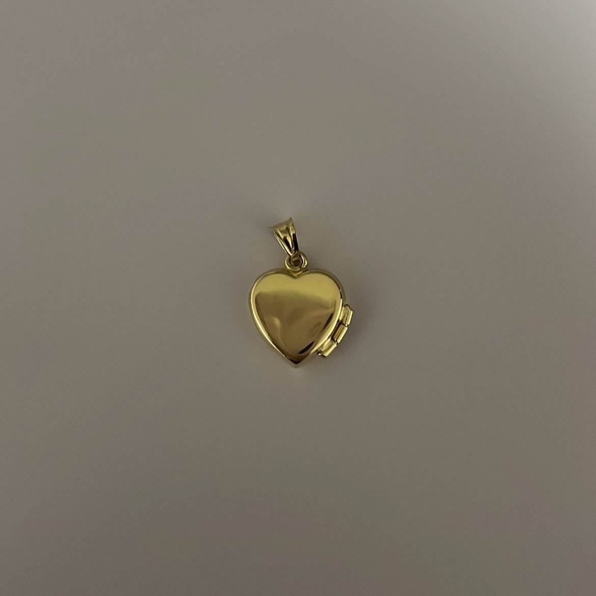 14k solid gold heart locket charm