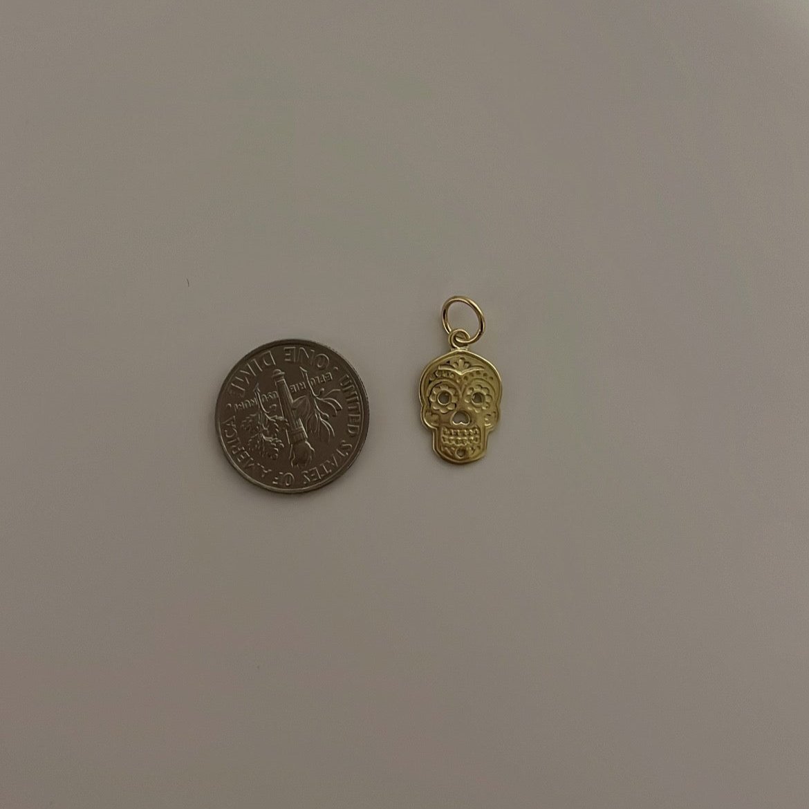14K Sugar skull charm