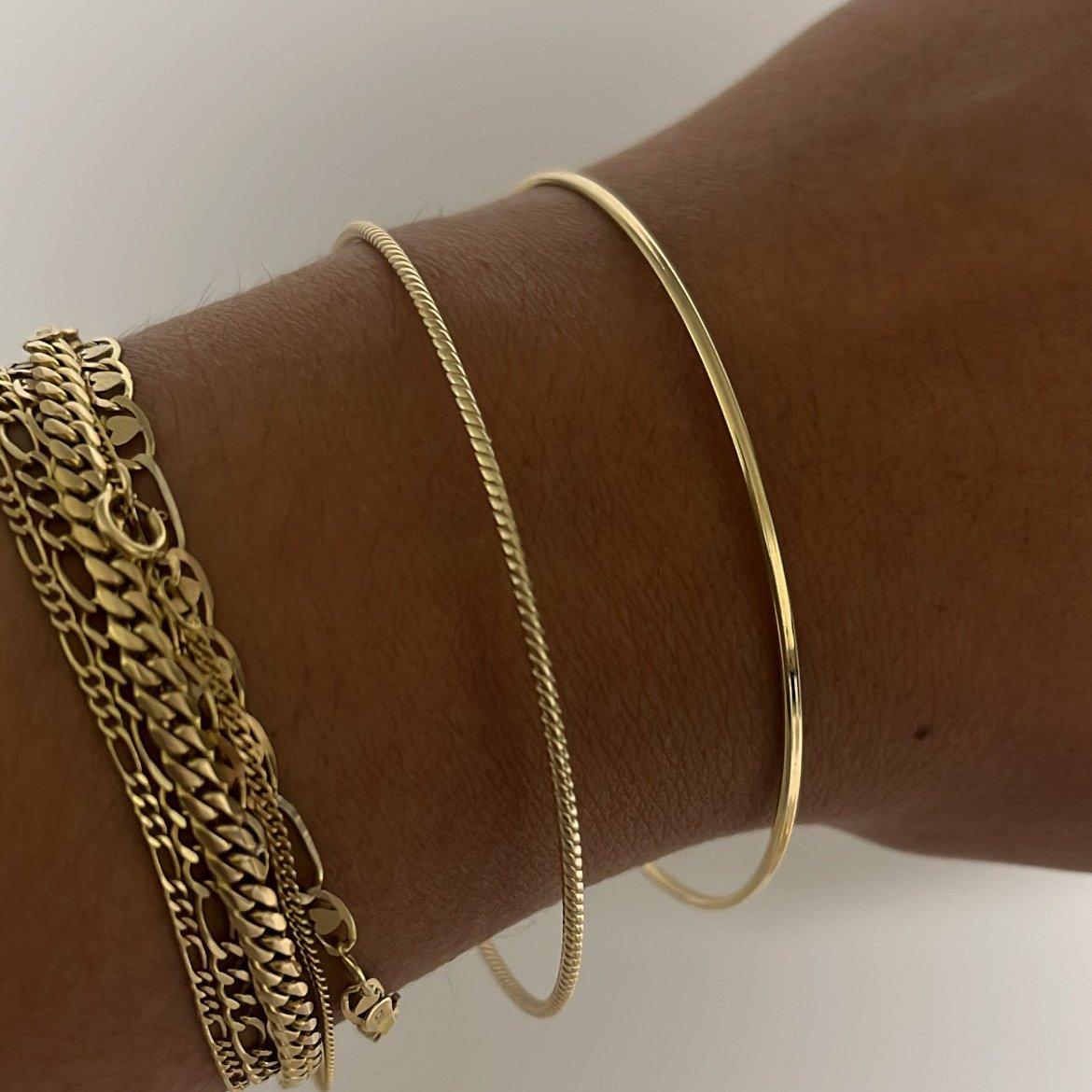14k solid bangle bracelet