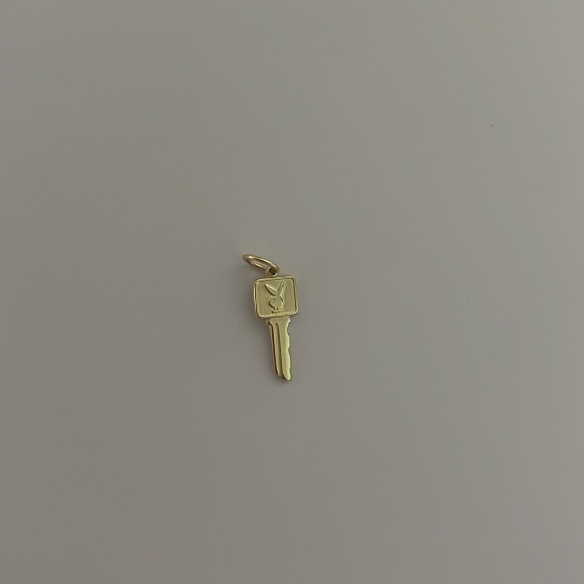14k bunny key charm