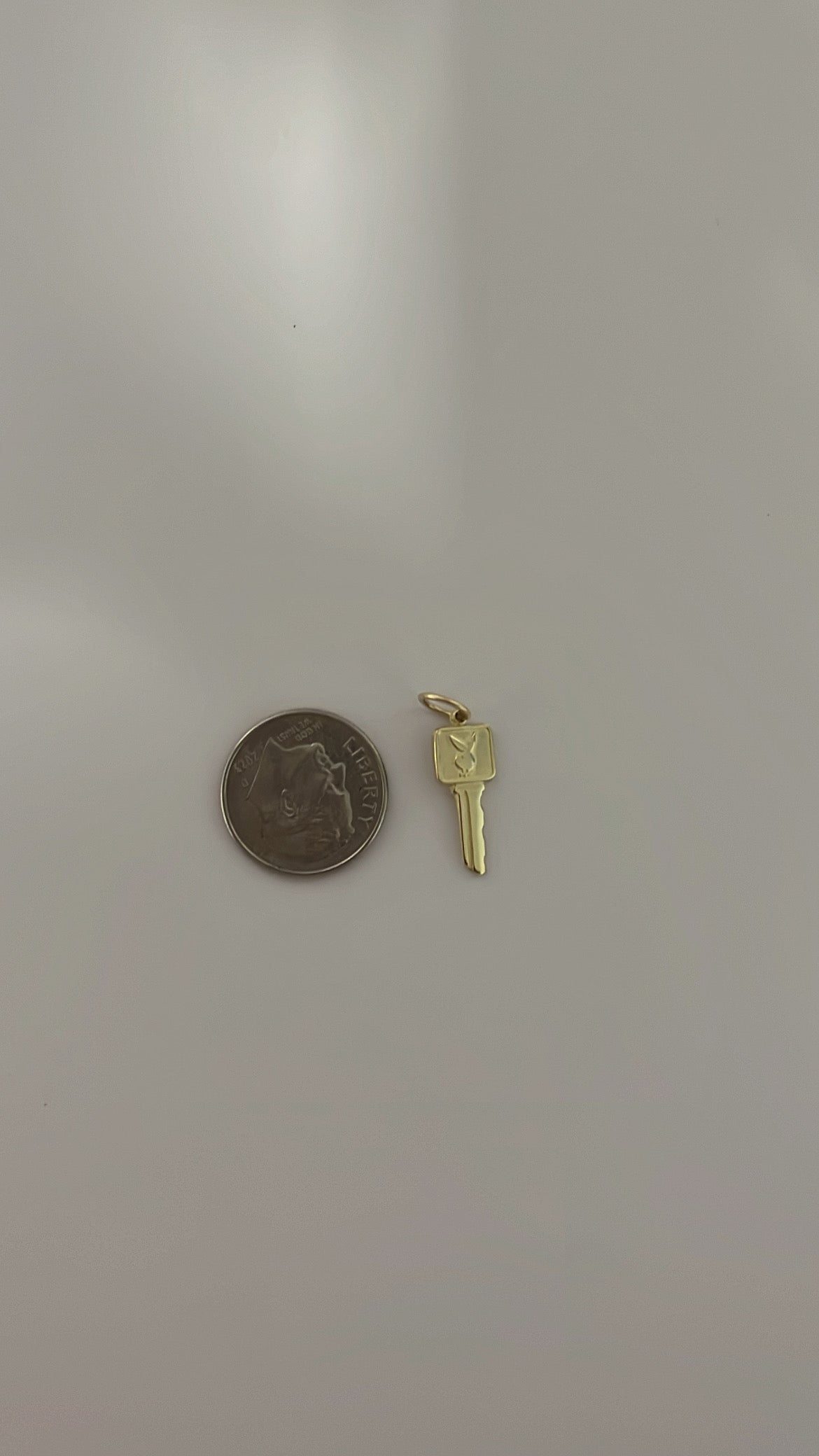 14k bunny key charm